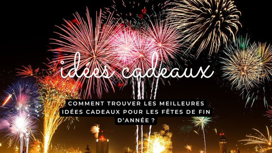 Feux d’artifice colorés avec texte idées cadeaux pour les fêtes de fin d’année